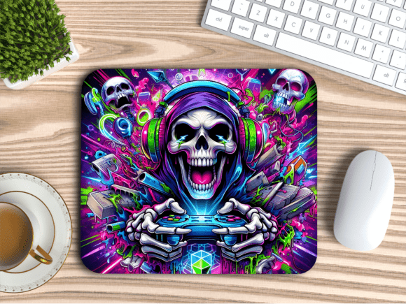 Download Skull Headset Gaming Gear Mousepad PNG - Headset Collection