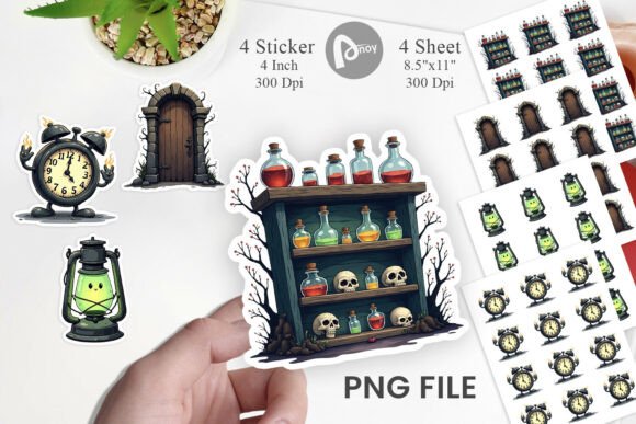 Download Gothic Haunted Objects Stickers - Gothic haunted Collection