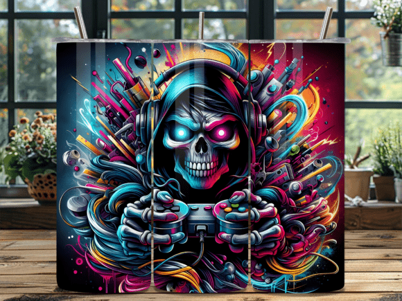 Download Cyberpunk Skull Pro Gamer Tumbler Wrap - Premium Resources