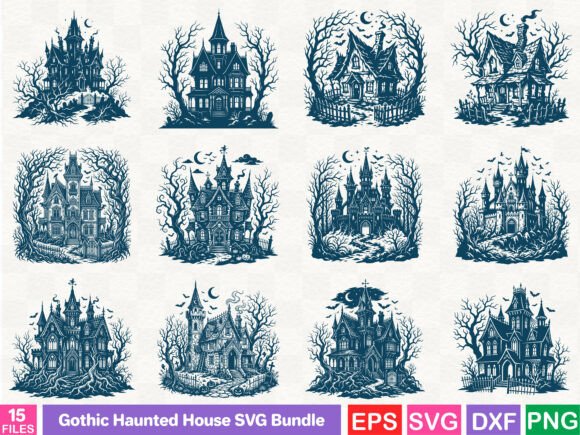 Download Gothic Haunted House SVG Bundle - Gothic haunted Collection