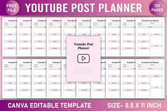 Download Editable Youtube Post Planner Canva - Youtube Collection